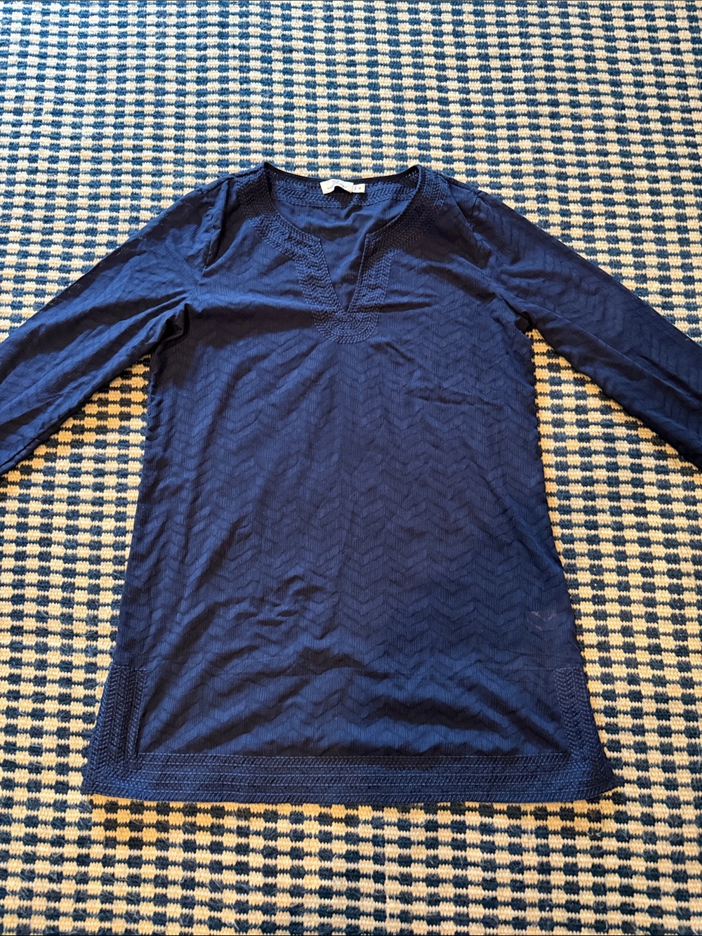 Vineyard Vines Navy Long Sleeve Knit Tunic Cover Up  Dress M